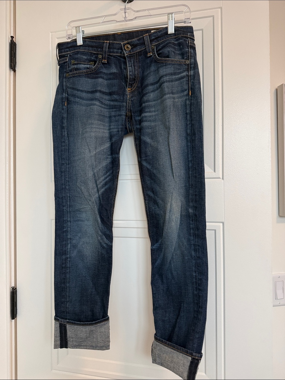 rag & bone Dark Blue Straight-Leg Jeans